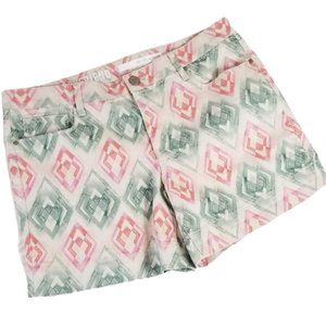 DKNY Jeans City Boyfriend Shorts Geometric Print